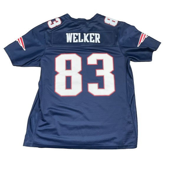 New England Patriots Wes Welkey Jersey Men Size Medium NFL PRO LINE Blue - Picture 2 of 9